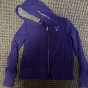 American Eagle Zip Up with Sherpa Lined Hood